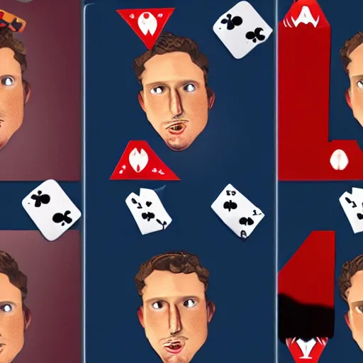 Image similar to mark zuckerburg playing cards
