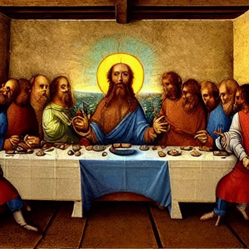 Image similar to minions the last supper painting by leonardo da vinci