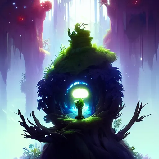 Image similar to Portrait of Ori and the blind forest, highly detailed, digital painting, artstation, concept art, sharp focus, illustration, art by greg rutkowski and alphonse mucha