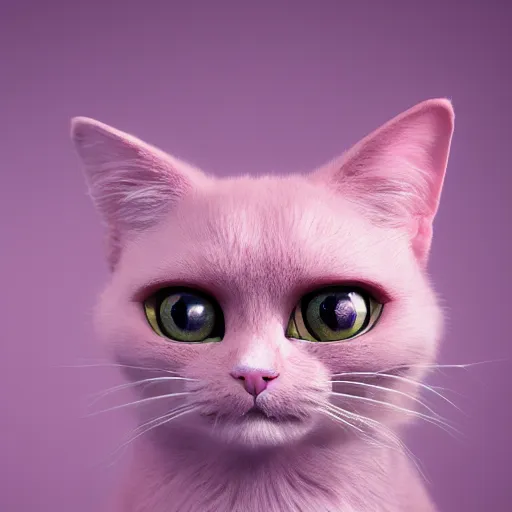Prompt: a pink cute cat with big ears and big eyes, zeiss lens, detailed, symmetrical, centered, fashion photoshoot, by Annie Leibovitz and Steve McCurry, David Lazar, Jimmy Nelsson, Breathtaking, 8k resolution, extremely detailed, beautiful, establishing shot, artistic, hyperrealistic, beautiful face, octane render