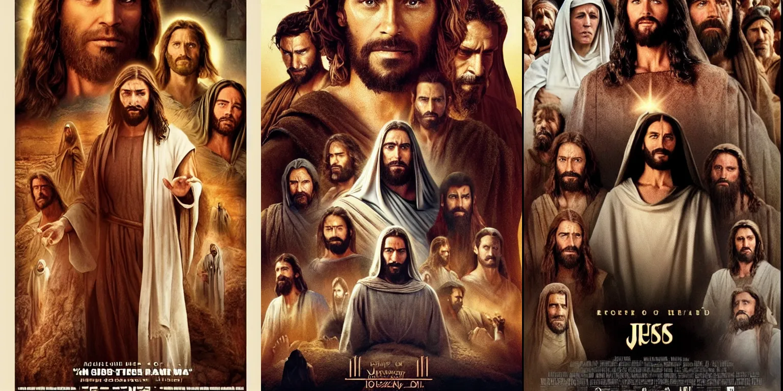 Prompt: Jesus of Nazareth, movie remake, poster, by Disney+, high quality