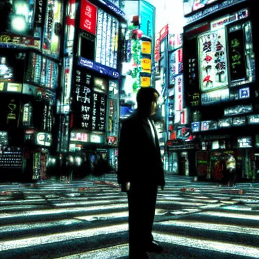 Image similar to tokyo as movie still in the matrix