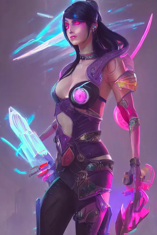 Prompt: irelia from league of legends, cyberpunk futuristic neon. kunai's flying around her, decorated with traditional japanese ornaments by ismail inceoglu dragan bibin hans thoma greg rutkowski alexandros pyromallis nekro rene maritte illustrated, perfect face, fine details, realistic shaded, fine - face, pretty face, masterpiece