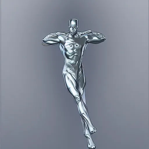 Image similar to dreams of silver surfer, in style of robert mapplethorpe