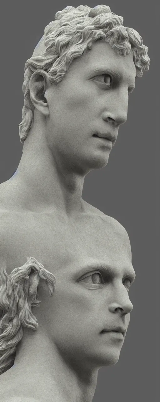 Prompt: statue of the golden god, marble, subsurface scattering, realistic, detailed