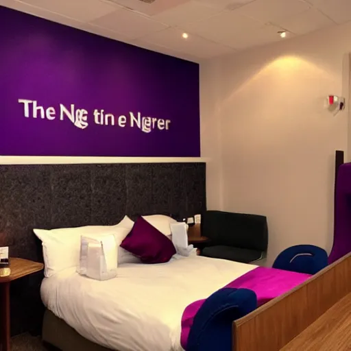 Prompt: a night in the premier inn after beers