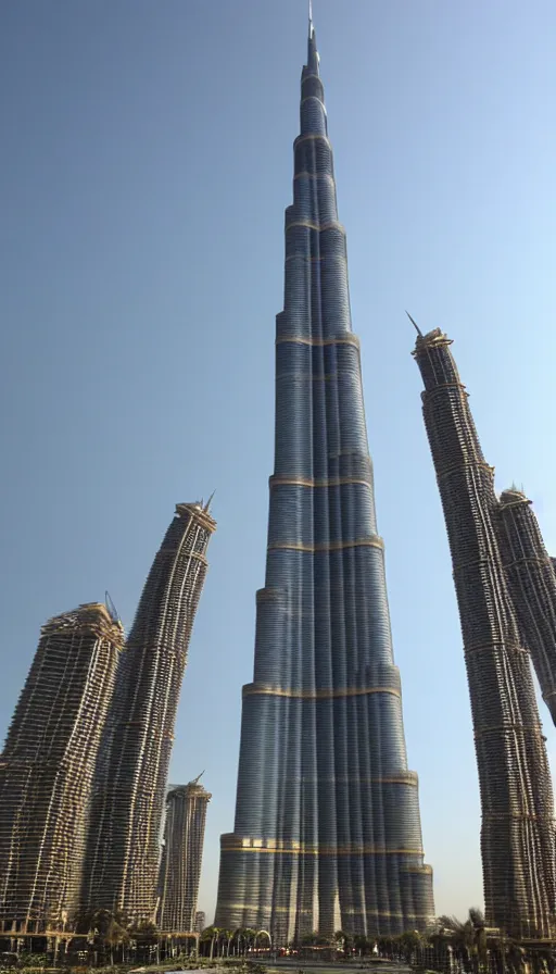 Image similar to the burj khalifa in the style of eiffel tower