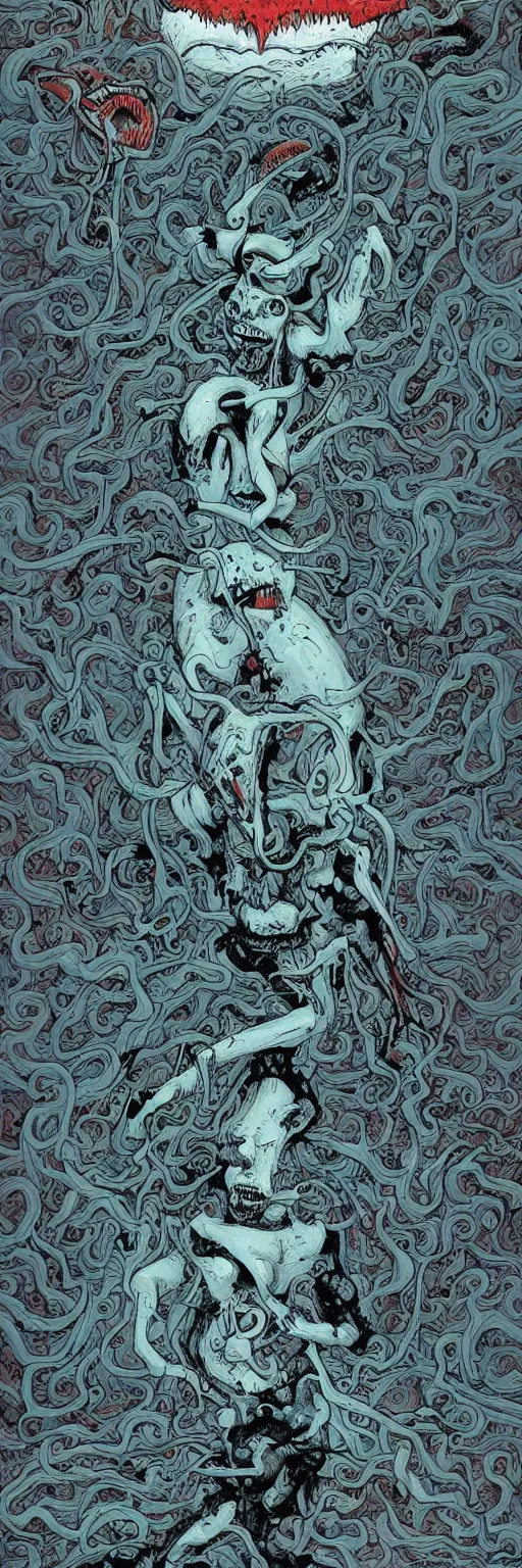 Image similar to woman screaming nightmare alien invasion attacking earth the end of the world, by james jean,