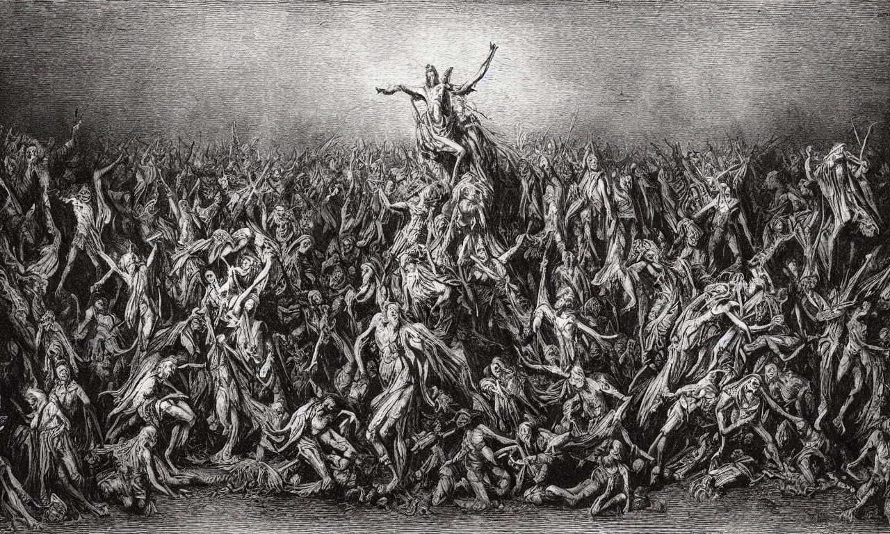 Prompt: dantes purgatory, by gustav dore