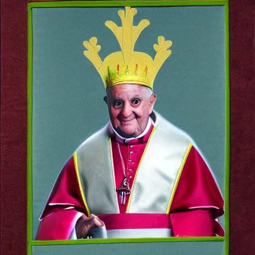 Image similar to pope jean paul ii as a muppet. highly detailed felt. hyper real photo. 4 k.