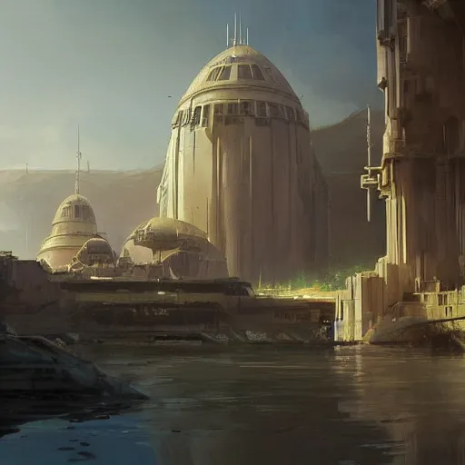 Image similar to star wars concept art of naboo by greg rutkowski, sharp foccus, cinematic ilumination, nostalgic atmosphere.