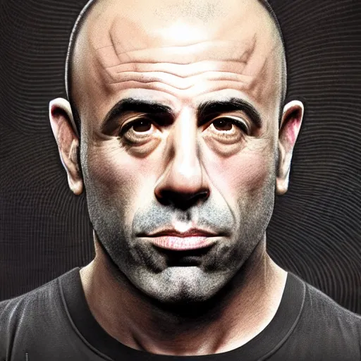 Image similar to Joe Rogan morphing into Howard Stern portrait, intricate, highly detailed, concept art, smooth, sharp focus, illustration, medium shot, mid-shot