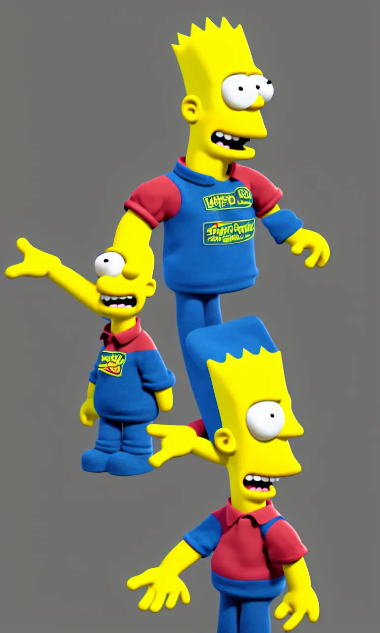 Prompt: bart simpson as real guy, render in vray, ambient occlusion