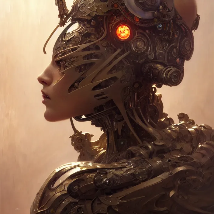 Image similar to organic cyborg, berserker, diffuse lighting, fantasy, intricate, elegant, highly detailed, lifelike, photorealistic, digital painting, artstation, illustration, concept art, smooth, sharp focus, art by John Collier and Albert Aublet and Krenz Cushart and Artem Demura and Alphonse Mucha