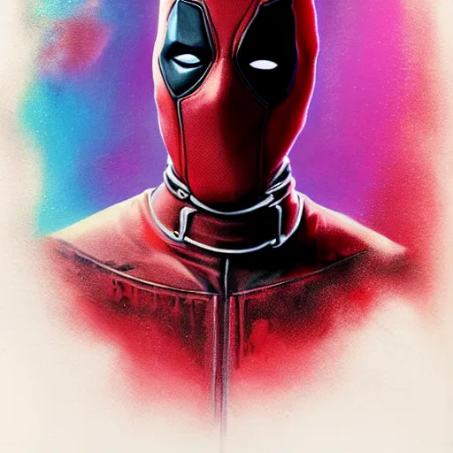 Prompt: portrait of Deadpool, cameras, melting ,8k,by tristan eaton,Stanley Artgermm,Tom Bagshaw,Greg Rutkowski,Carne Griffiths, Ayami Kojima, Beksinski, Giger,trending on DeviantArt,face enhance,hyper detailed,minimalist,cybernetic, android, blade runner,full of colour W 1024