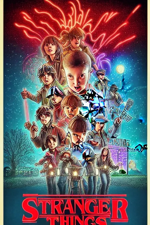 prompthunt: Dwayne Johnson in stranger things season 5 poster