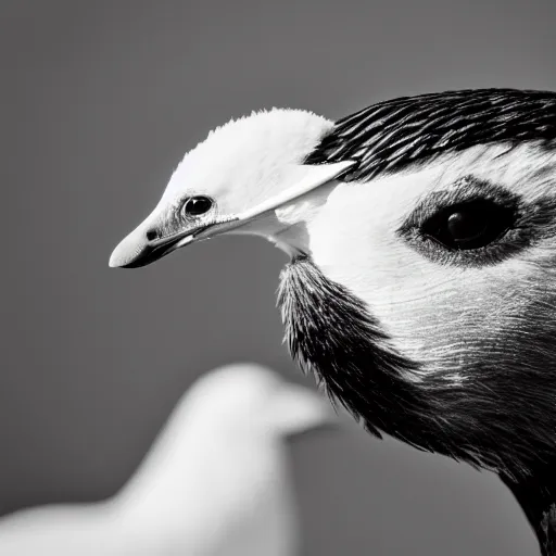 Image similar to close up shot of a suspicious goose wearing shades. 8 k photography, depth of field, canon dslr