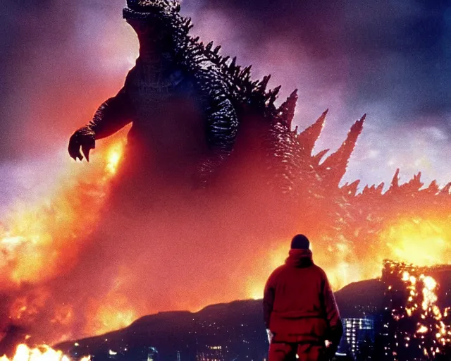 Image similar to godzilla in home alone movie