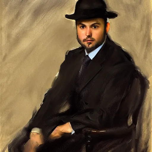 Prompt: painting tim pool, John Singer Sargent style