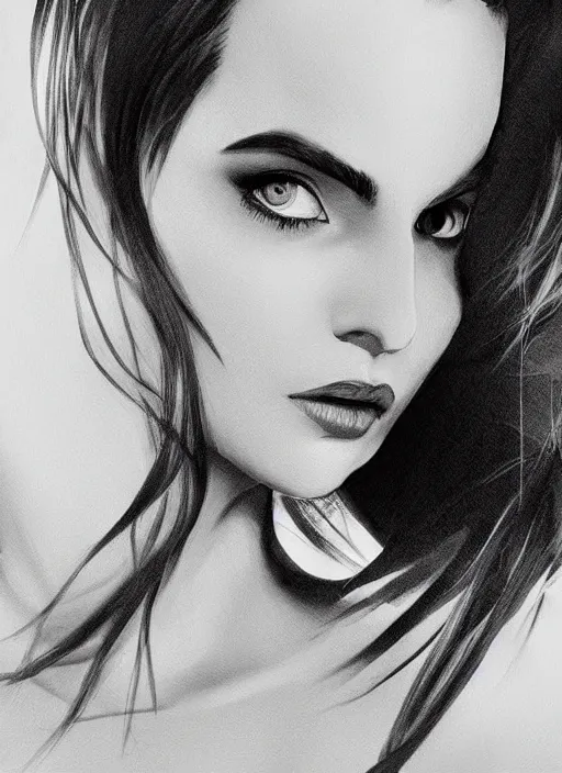 Image similar to up close portrait of a beautiful woman in black and white, art by diego fazio and diegoKoi and oscar Ukono, concept art, sharp focus, artgerm, 8k highly detailed