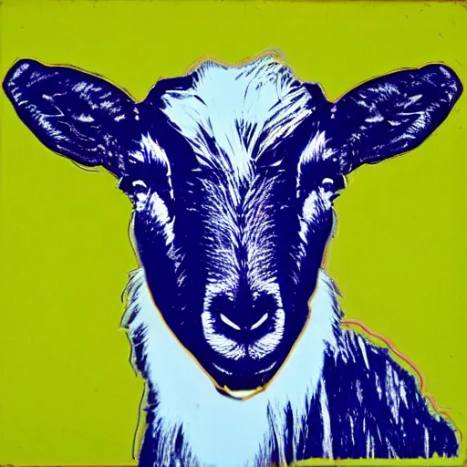 Prompt: andy warhol as a goat