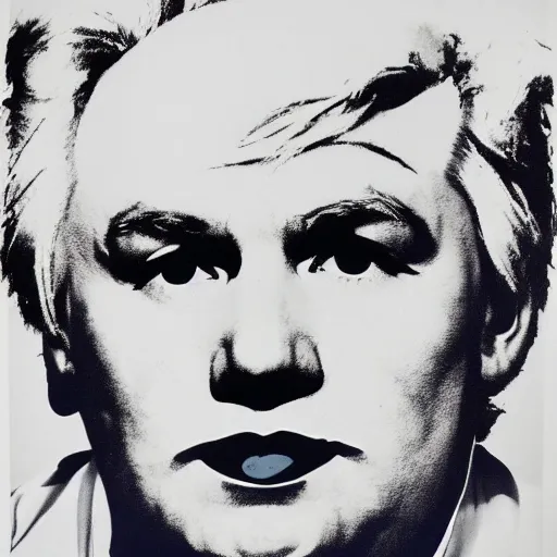 Image similar to portrait of fat man by andy warhol