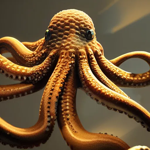 Image similar to portrait of octopus sly cunning, pixar style animation 3d extremely gloomy lighting, atmospheric, cinematic, detailed illustration unreal Engine, 8K