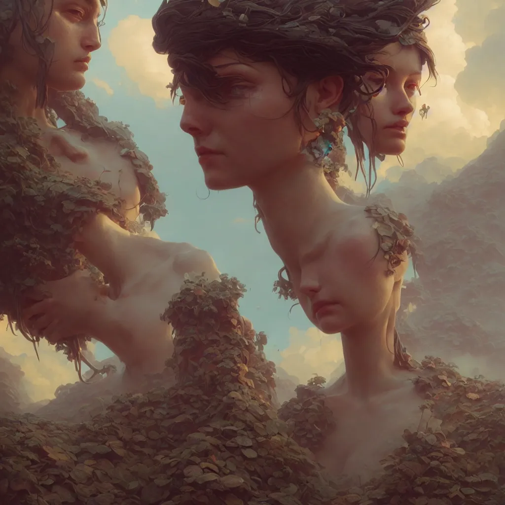 Prompt: beautiful very extreme closeup eye angels stone statues, unreal engine, greg rutkowski, loish, rhads, beeple, tom bagshaw, alphonse mucha, global illumination, detailed and intricate environment