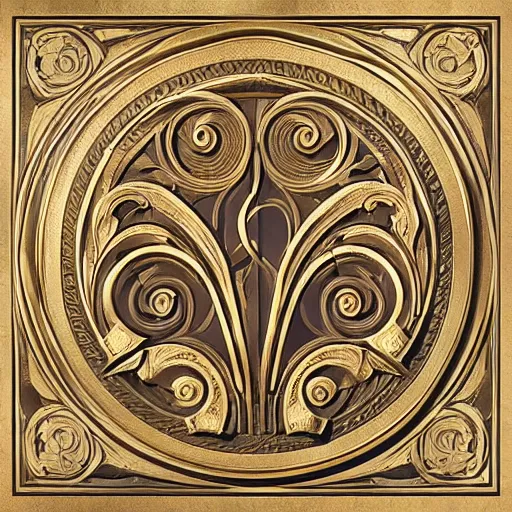 Prompt: decorative corners, art nouveau gilded swirls and spirals, trending on cgsociety