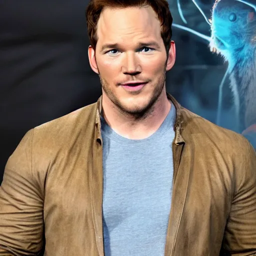 Prompt: chris pratt as a crisp rat