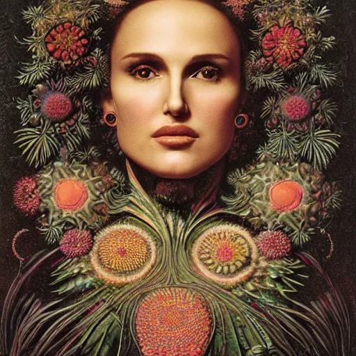 Image similar to portrait of natalie portman by ernst haeckel