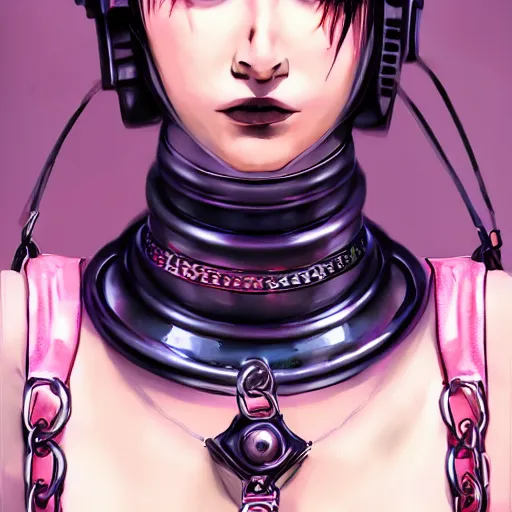 Prompt: detailed realistic female character cyberpunk wearing thick steel collar around neck, realistic, art, beautiful, 4K, collar, choker, collar around neck, punk, artstation, detailed, female, woman, choker, cyberpunk, neon, punk, collar, choker, collar around neck, thick collar, choker around neck, wearing choker, wearing collar, face, beautiful, cyberpunk,