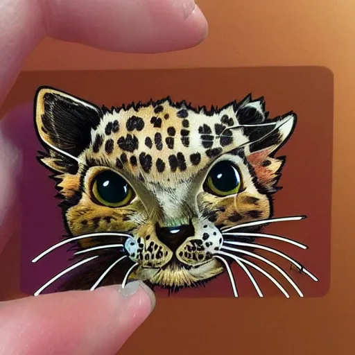 Image similar to A very beautiful sticker art of a leopard gecko cat, cute, high quality, smooth lines, trending on ArtStation, art by aleksagosto, Instagram