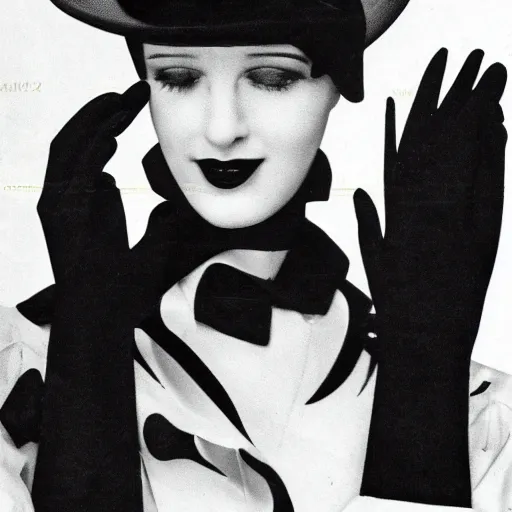 Image similar to paul pouiret art deco slanted hat tight silhouette gloves fashion chanel john lanvin vogue nineteen twenties