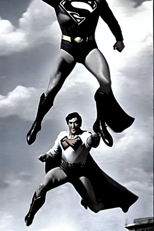 Image similar to rock hudson playing superman in 1 9 7 8, superhero movie