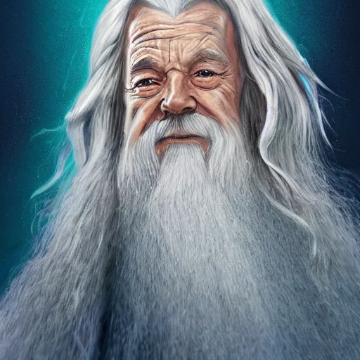 Prompt: Gandalf pondering his orb by Magalie Villeneuve, Clear face, Colourful