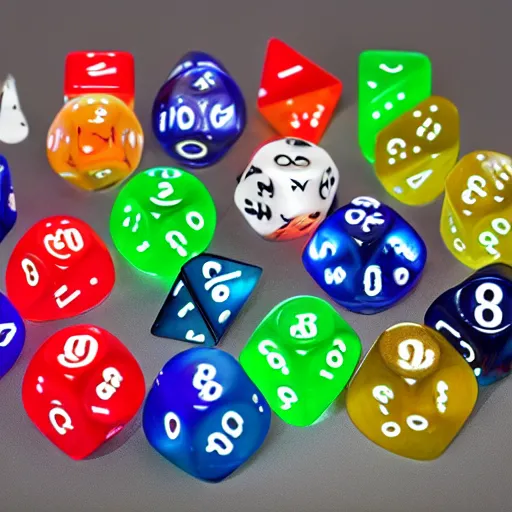 Image similar to d20 dice surrounded by magical glow