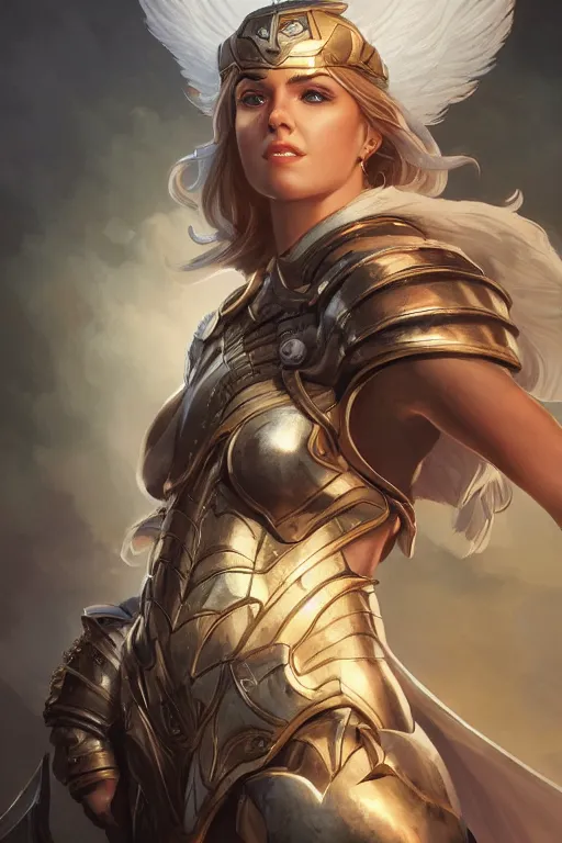 Image similar to amazon valkyrie athena, d & d, fantasy, portrait, highly detailed, headshot, digital painting, trending on artstation, concept art, sharp focus, illustration, art by artgerm and greg rutkowski and magali villeneuve