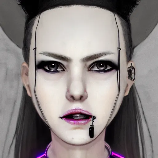 Image similar to detailed realistic female character cyberpunk wearing thick steel collar around neck, realistic, art, beautiful, 4K, collar, choker, collar around neck, punk, artstation, detailed, female, woman, choker, cyberpunk, neon, punk, collar, choker, collar around neck, thick collar, choker around neck, wearing choker, wearing collar,