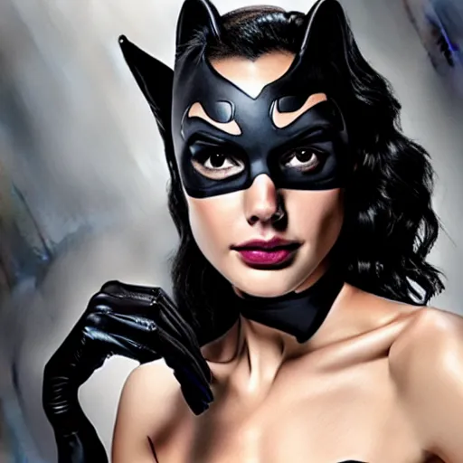 Prompt: A portrait of Gal Gadot as Catwoman