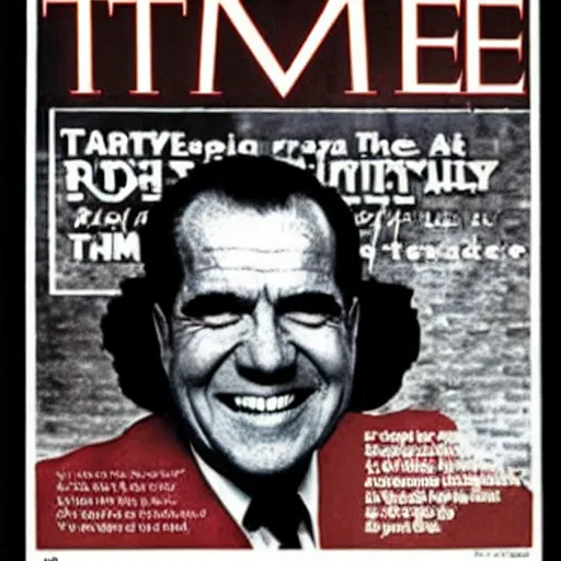 Image similar to Richard Nixon joyfully clubbing seals, photojournalism, cover of time magazine