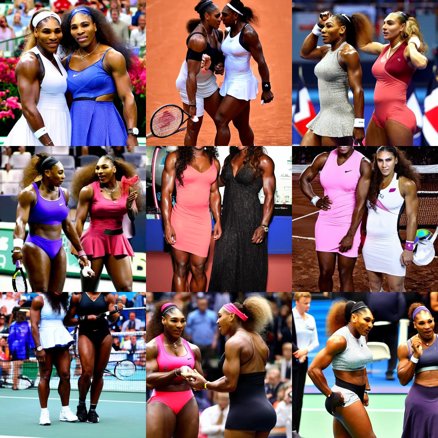 Prompt: Serena Williams and Neda Spasova