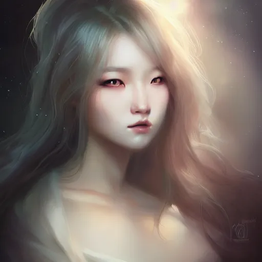 Prompt: Lee Jin-Eun by Charlie Bowater, rule of thirds, seductive look, beautiful,