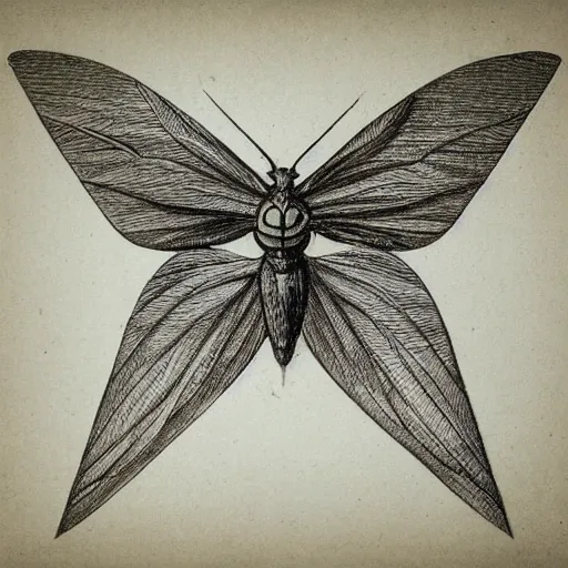 Prompt: various sketches of a mechanical moth in the style of leonardo da vinci, ultra detailed, scribbles, technical drawing, engineering blueprints