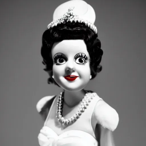 Prompt: photo of american president betty boop. 3 5 mm. studio lighting.