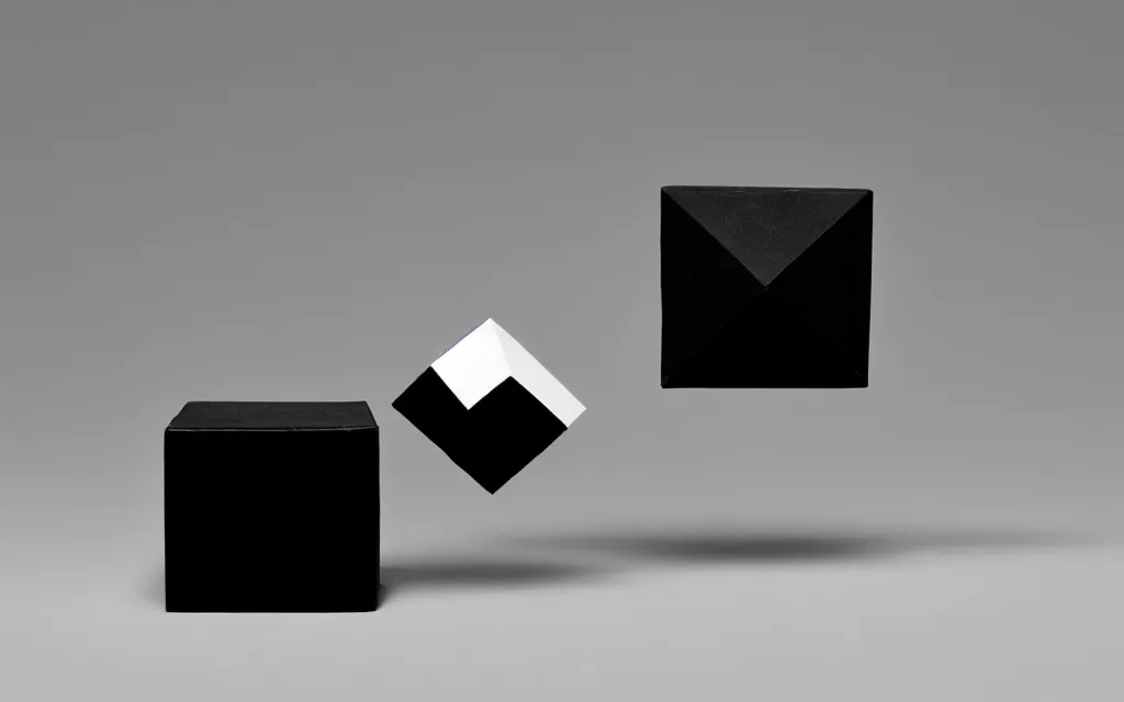 Image similar to one black sphere | one black cube | one black pyramid, on a white background