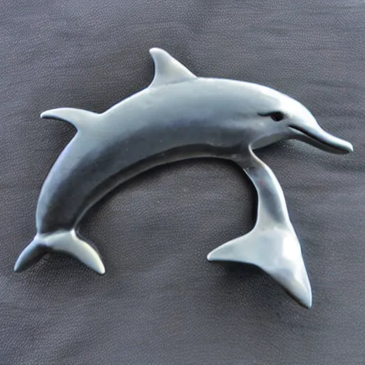 Image similar to dolphin made of metal casting