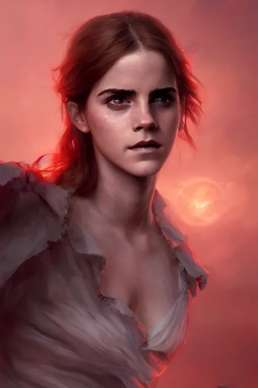 Image similar to goddess of the scarlet rot emma watson, highly detailed, digital painting, artstation, concept art, smooth, sharp focus, illustration, unreal engine 5, 8 k, art by artgerm and greg rutkowski and edgar maxence