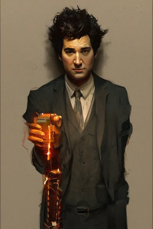 Prompt: Ted Mosby, dramatic backlighting, autochrome, high contrast, highly detailed, sharp focus, digital painting, concept art, illustration, filmpunk , trending on artstation, art by greg rutkowski and greg hildebrandt, composition by alphonse mucha