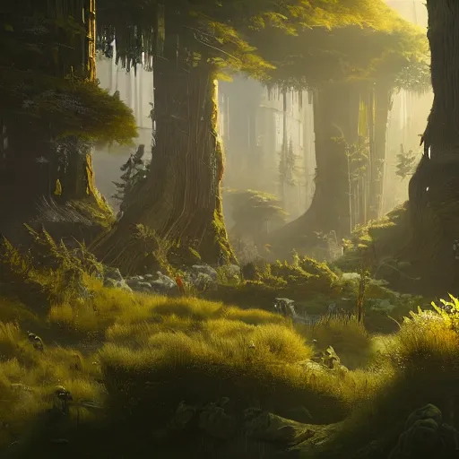 Prompt: forest on alien planet in no man's sky, octane, ultra detailed, 4 k digital art in the style of greg rutkowski and craig mullins, 4 k